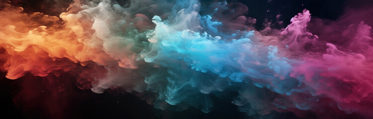Fototapeta na wymiar colorful_powder_smoke_on_black_background