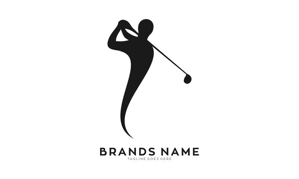 Golf sport simple silhouette vector logo