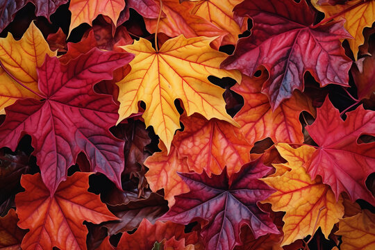 Autumn leaves lying on the floor