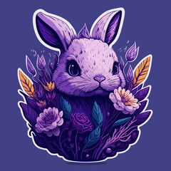 Cute with purple flowers. vector illustration for t shirt design, banner, poster, sticker