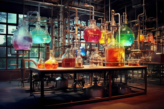 Vibrant photo of a chemistry laboratory