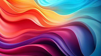 Fototapeta premium Rainbow Colorful Stripes. Colored waves background. Generative Ai