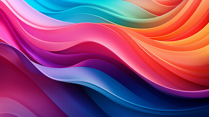 Obraz premium Rainbow Colorful Stripes. Colored waves background. Generative Ai