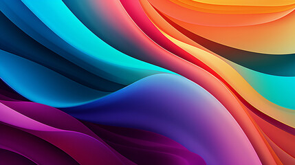 Rainbow Colorful Stripes. Colored waves background. Generative Ai