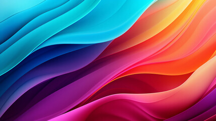 Obraz premium Rainbow Colorful Stripes. Colored waves background. Generative Ai