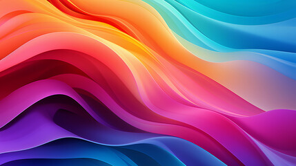 Fototapeta premium Rainbow Colorful Stripes. Colored waves background. Generative Ai