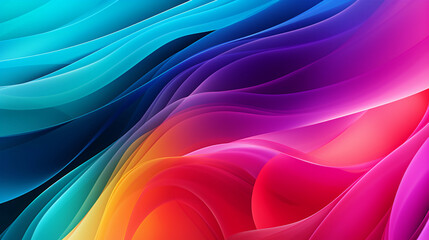 Obraz premium Rainbow Colorful Stripes. Colored waves background. Generative Ai