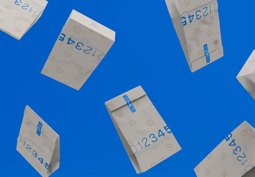 3d Random Paper Bag Mockup