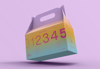 3d Take Away Pastry Box Mockup