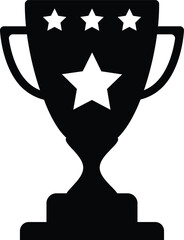 Champions trophy icon vector illustration. First place award sign. Victory symbol.