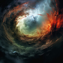 Closeup of a tornado vortex - In the eye of a tornado