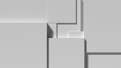 BOX layout Geometry simplicity is a feature of modern art minimal flat ray Gray abstract 3D rendering image