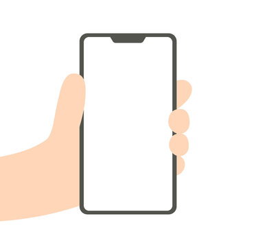 手に持ったスマホのイラスト素材