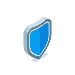 Obraz premium isometric shield icon in color isolated on white background, reliable protection or guard data