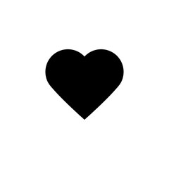heart icon in black on white background, love or like or ok