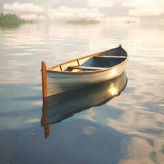 3D illustration of rowboat shape