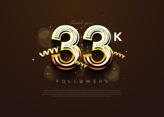 33k followers celebration classic and elegant banner concept