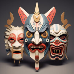 3D illustration of the shape of a sinigami mask