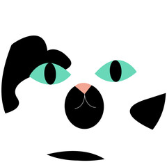 cat heads illustration pack in various colours