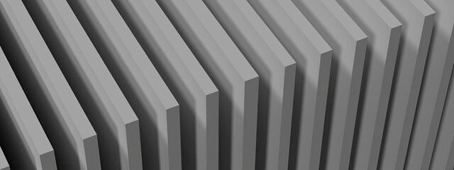 Stepped boards Sci-Fi upgrade of machines and structures Gray abstract, elegant and modern 3D rendering image