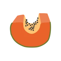 Foto op Canvas slice ripe papaya tropical fruit © firma