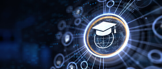 E-learning remote education internet online learning technology concept.