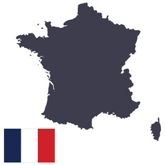Fototapeta premium France map with France flag 
