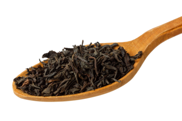 Tea leaves isolated on white background.