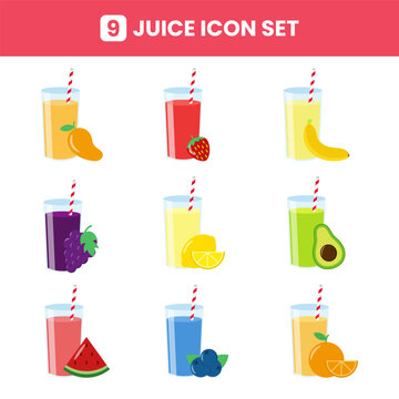 illustration set of juice Elements, collection of juice elements
