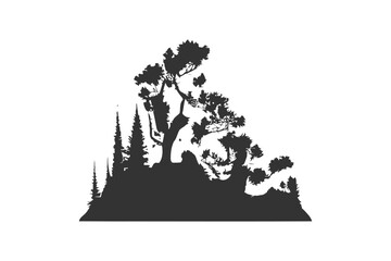 Christmas tree silhouette icon. Vector illustration design.