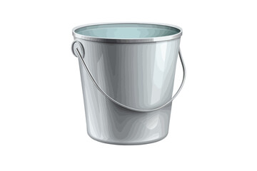 Realistic enameled bucket with handle. Vector illustration design.