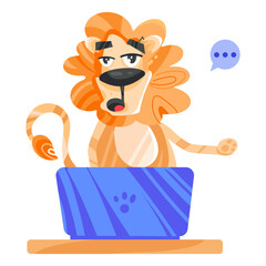 Fototapeta premium Lion Laptop 