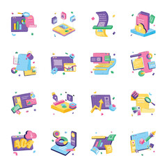 Collection of Web Designing Flat Illustrations 

