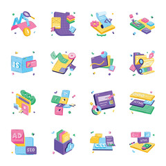Pack of Designing and SEO Flat Illustrations 

