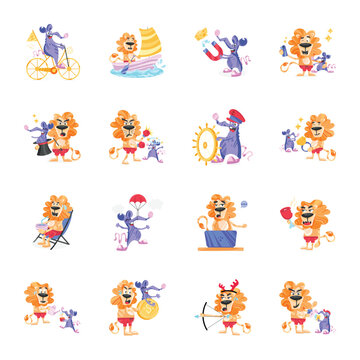 Bundle of Lion Friendship Flat Stickers 

