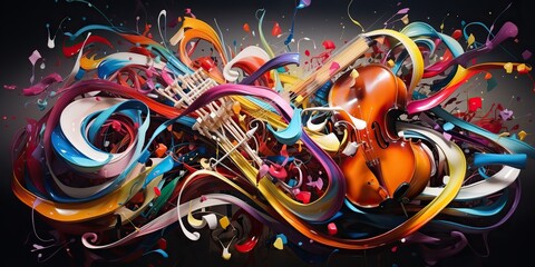 AI Generated. AI Generative. Music rhythm audio abstract geometric background design decoration texture. Graphic Art