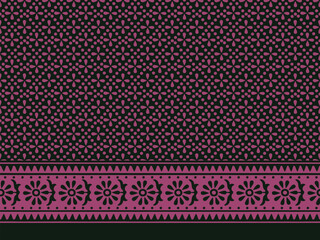 GEOMETRIC FLORAL WITH BORDER REPEAT PRINT SEAMLESS PATTERN VECTOR ILLUSTRATION