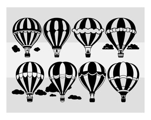 Obraz premium hot air balloon svg | hot air balloon svg cutting file | hot air balloon silhouette | fire balloon svg | Balloon Rides Svg | hot air balloon Cartoon | Balloon | hot air balloon | Balloon Silhouette