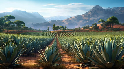Agave tequilana, commonly called blue agave or tequila agave. - obrazy, fototapety, plakaty