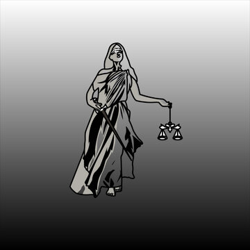 estatua de la Justicia, estatua justicia, justicia, balanza, equilibrio, icono justicia, justica blanco y negro 