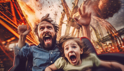 Obraz premium Happy fathers day. Celebration of fatherhood a family relations. Generative AI illustrations