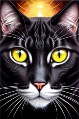 cat picture (close-up cat portrait) created with Generative AI technology