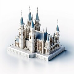 A miniature 3d model of a building