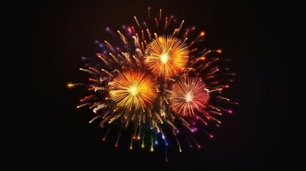 Illustration of a vibrant fireworks display illuminating the night sky