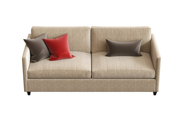 sofa isolate on a transparent background, interior furniture, 3D illustration, cg render