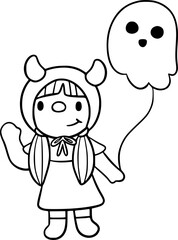 Obraz premium Halloween kid outline 