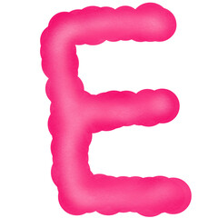 E pink lettering