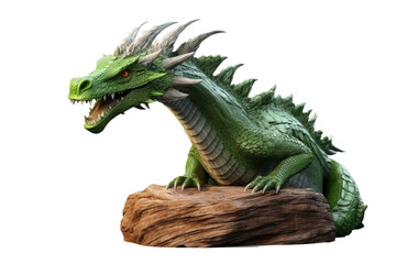 Fototapeta premium Green dragon on a transparent background