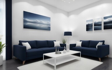modern living room with sofa, generative ai