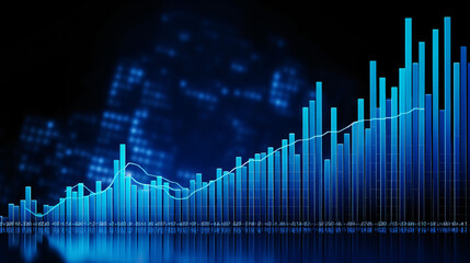 Light Key Background: Financial Data Graph on Display